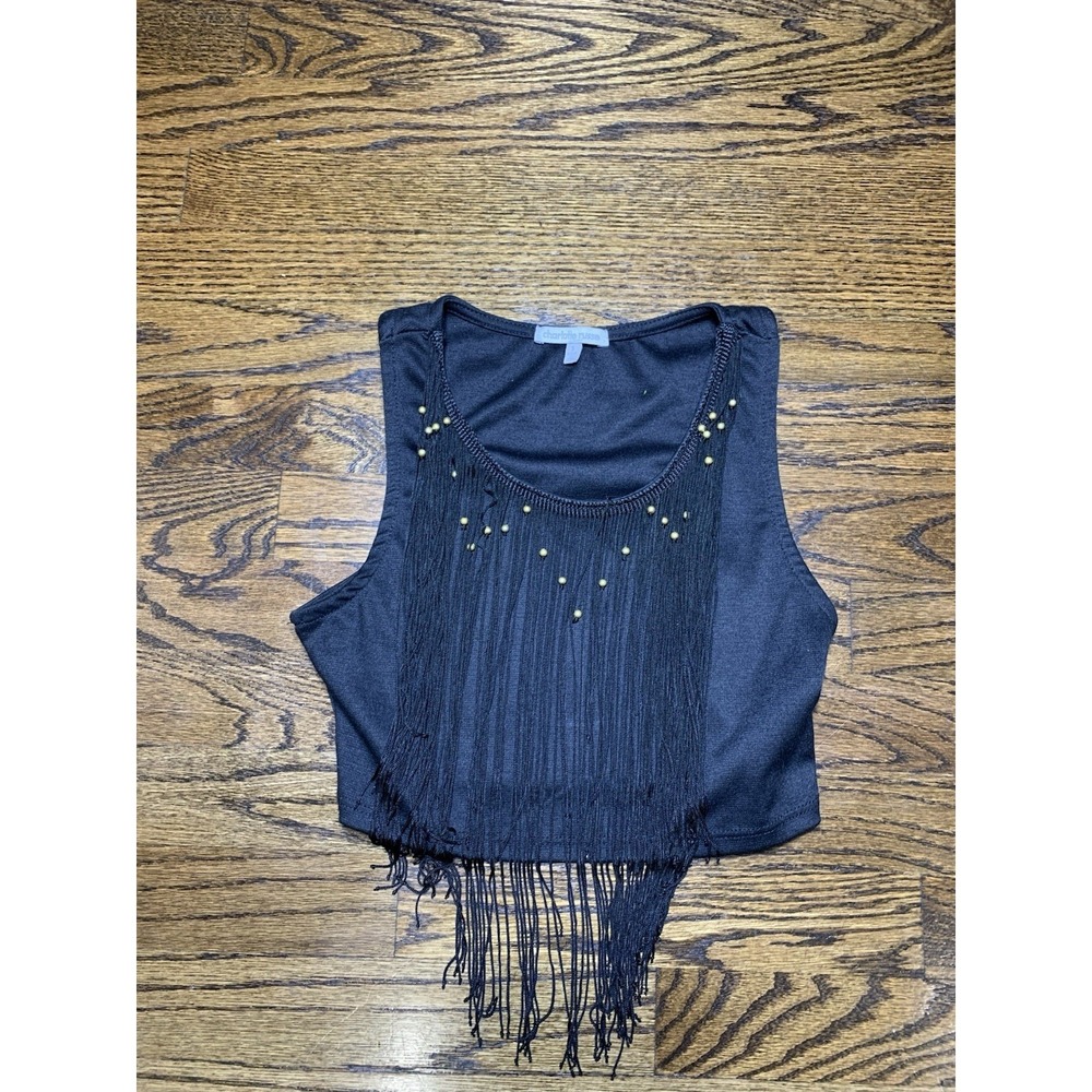 Charlotte Russe‎ Lightweight Black Crop Top With strings